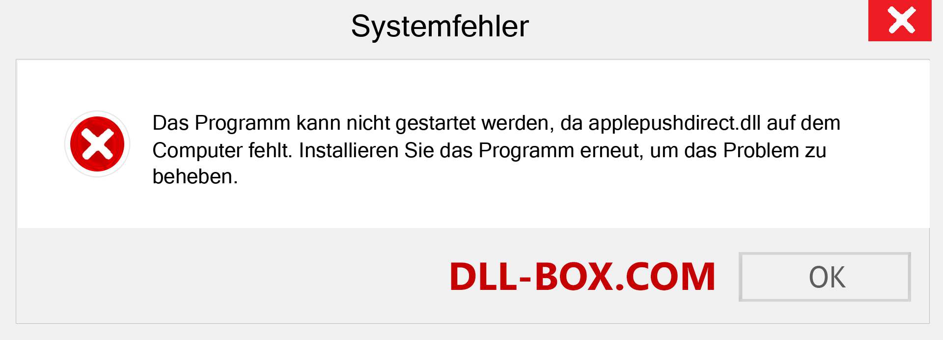 applepushdirect.dll-Datei fehlt?. Download für Windows 7, 8, 10 - Fix applepushdirect dll Missing Error unter Windows, Fotos, Bildern