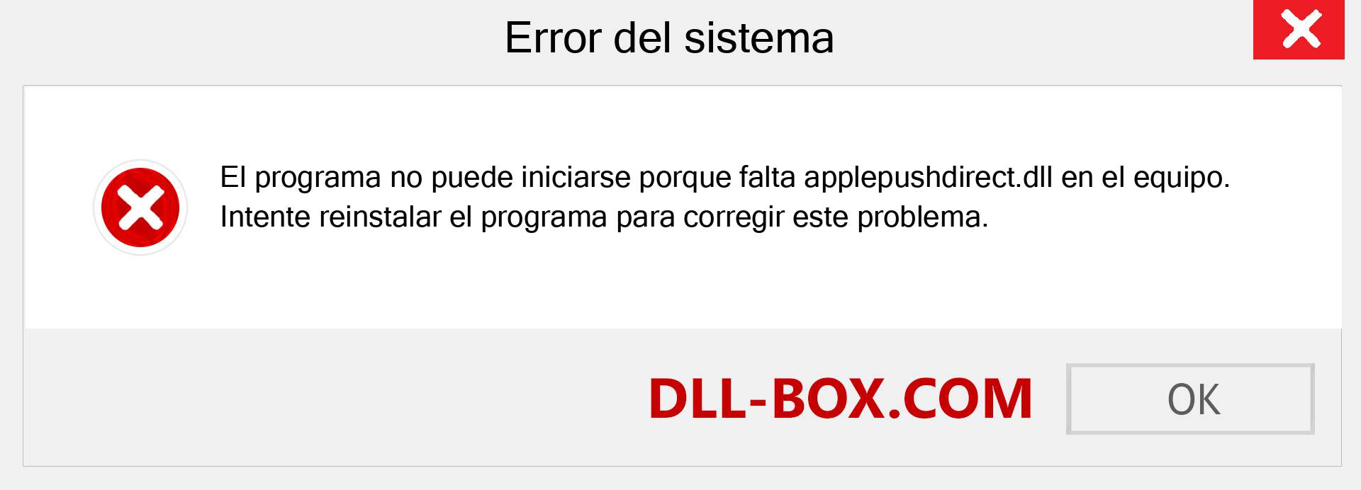 ¿Falta el archivo applepushdirect.dll ?. Descargar para Windows 7, 8, 10 - Corregir applepushdirect dll Missing Error en Windows, fotos, imágenes